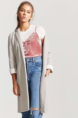 Forever21 Heathered Knit Longline Jacket