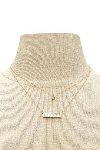 Forever21 Bar Charm Layered Necklace
