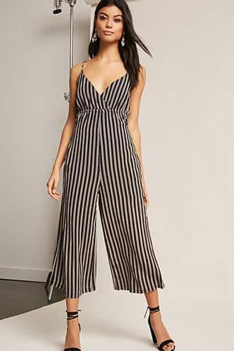 Forever21 Stripe Culottes Jumpsuit
