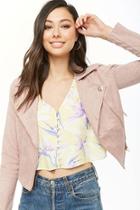 Forever21 Faux Suede Lace-up Moto Jacket