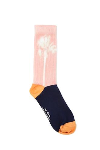 Forever21 Men Richer Poorer Palm Tree Graphic Crew Socks