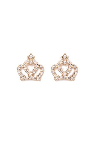 Forever21 Rhinestone Crown Stud Earrings