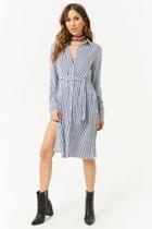 Forever21 Belted Striped Shirt Tunic