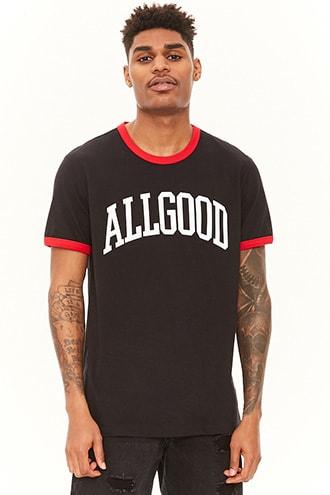 Forever21 All Good Graphic Ringer Tee