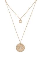 Forever21 Gold & Clear Ornate Pendant Layered Necklace