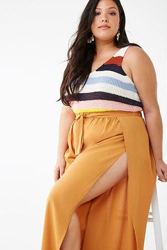 Forever21 Plus Size Belted Tulip Pants