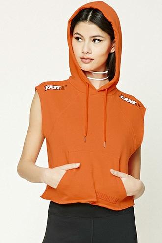 Forever21 Fast Lane Graphic Sleeveless Hoodie