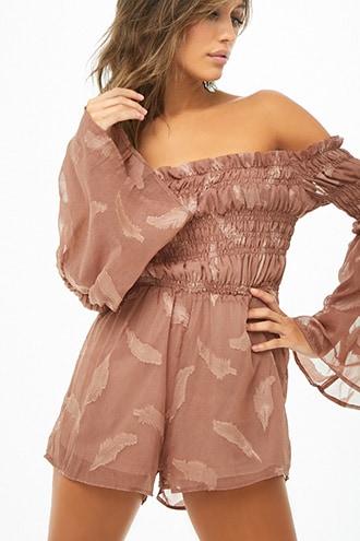 Forever21 Leaf Print Romper