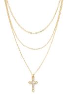 Forever21 Layered Rhinestone Cross Pendant Necklace