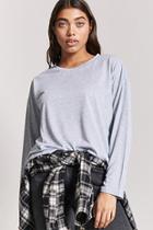 Forever21 V-stitched Heather Knit Top