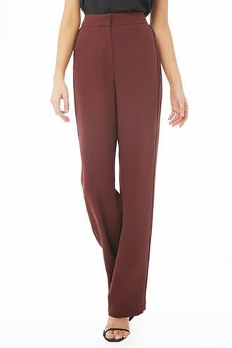Forever21 Piped-trim High-rise Trousers
