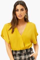 Forever21 Dolman-sleeve Surplice Bodysuit