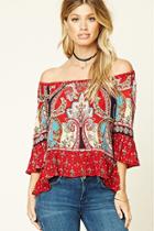 Forever21 Women's  I The Wild Off-the-shoulder Top