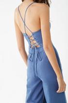 Forever21 Linen-blend Lace-up Jumpsuit