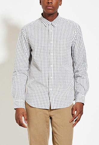 21 Men Men's  Plaid Pocket Shirt