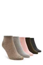 Forever21 Women's  Olive & Coral Ankle Socks - 5 Pack