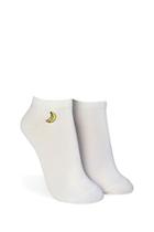 Forever21 Banana Embroidered Ankle Socks