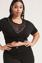 Forever21 Plus Size Mesh Cutout Top