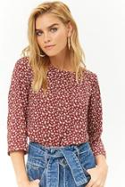 Forever21 High-low Rose Print Top