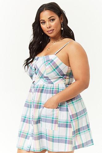 Forever21 Plus Size Plaid Print Cami Dress