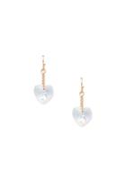 Forever21 Faux Stone Heart Drop Earrings