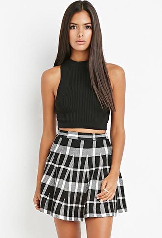 Love21 Plaid Skater Skirt