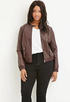 Forever21 Plus Faux Leather Bomber Jacket