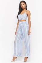 Forever21 Striped Cropped Cami & Pants Set