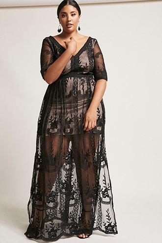 Forever21 Plus Size Soieblu Embroidered Overlay Dress