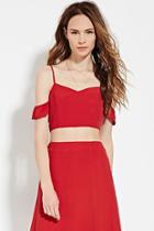 Love21 Women's  Red Contemporary Cami Crop Top