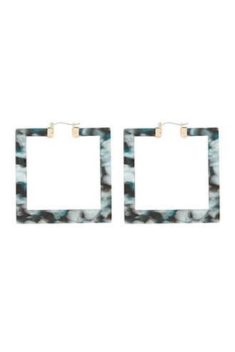 Forever21 Square Faux Shell Hoop Earrings