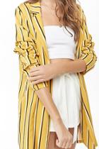 Forever21 Striped Open-front Jacket