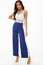 Forever21 Striped-trim Button Track Pants