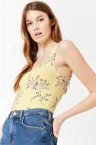 Forever21 Cropped Floral Tank Top