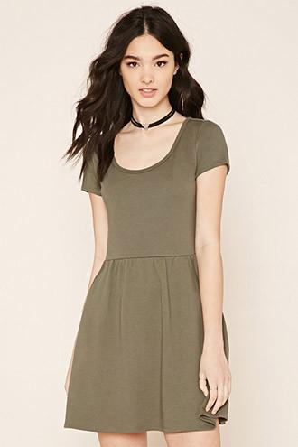 Forever21 Women's  Two-pocket Fit And Flare Dress