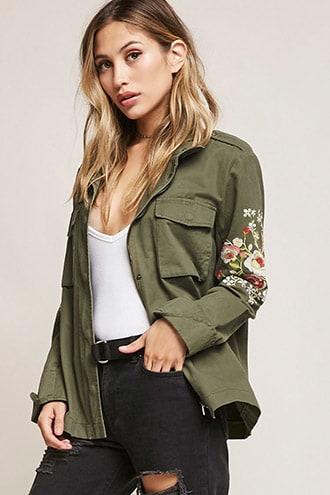 Forever21 Aryn K Embroidered Utility Jacket