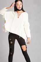 Forever21 Blush Noir Lace-up Poncho