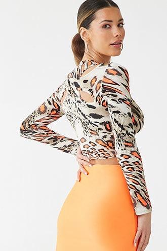Forever21 Animal Print Crop Top
