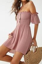 Forever21 Crinkled Off-the-shoulder Smocked Dress
