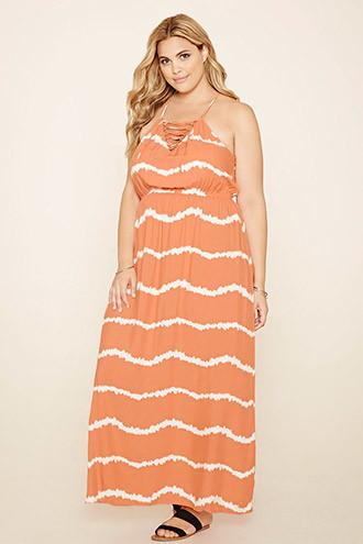Forever21 Plus Women's  Plus Size Tie-dye Maxi Dress