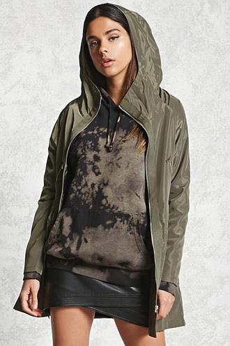 Forever21 Longline Hooded Jacket