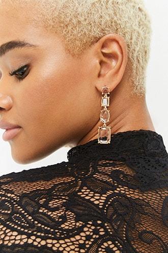 Forever21 Tiered Faux Gem Earrings