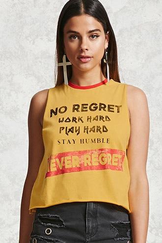 Forever21 No Regret Graphic Tank Top