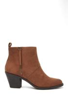 Forever21 Zip-side Faux Suede Booties (wide)