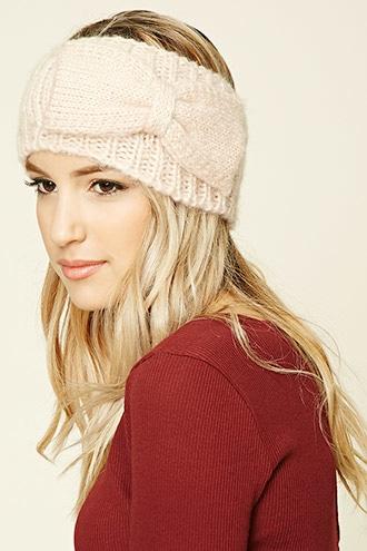 Forever21 Pink Bow Front Knit Headwrap