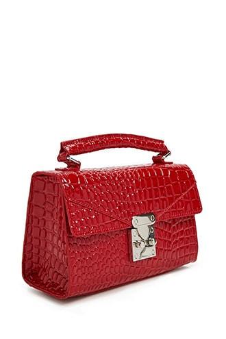 Forever21 Faux Croc Leather Satchel