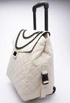 Forever21 Quilted Faux Leather Roller Bag (cream)