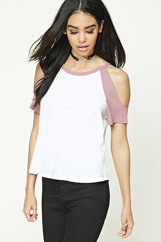 Forever21 Open-shoulder Baseball Tee