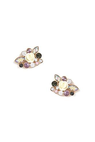 Forever21 Faux Gem Rose Earrings