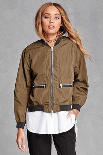Forever21 Women's Layered Bomber Jacket